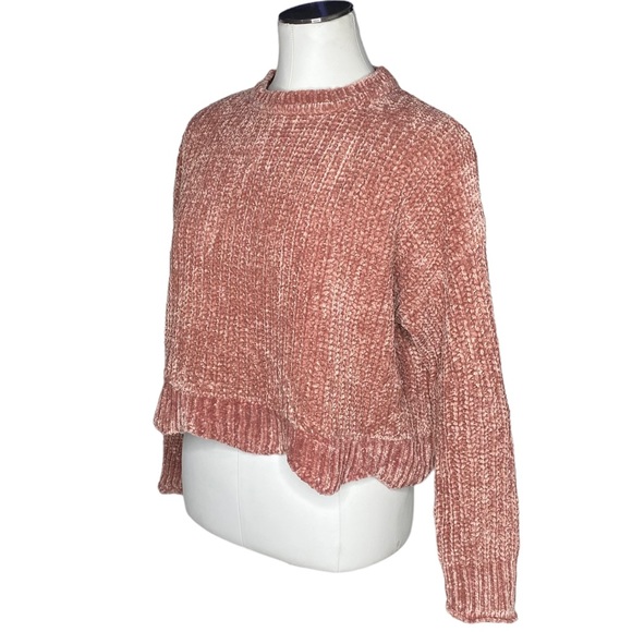 Zara Knit Chenille Scalloped Hem Sweater - Picture 4 of 9